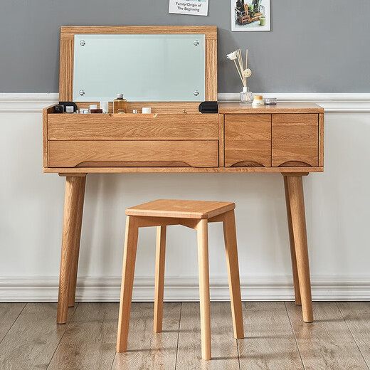 Jiayi solid wood stool home dining table stool living room dining chair creative stackable square stool log color bench bedroom dressing stool