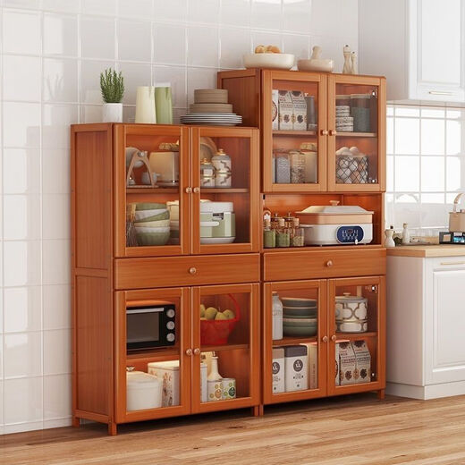 Moridi sideboard kitchen cabinet rental room cupboard multi-functional wine cabinet simple storage cabinet multi-layer tableware rack upgraded bold six-layer model - transparent door