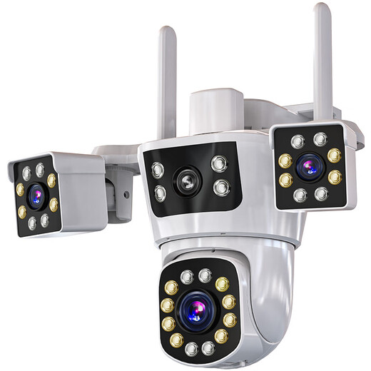 CONRING太阳能4g摄像头监控家用室外无线户外看护超清1200W监控器360度无死角带夜视全景无电无网终身免流 WIFI【升级版】停电监控+10倍电子变焦 极清三镜头720度全方位无死角