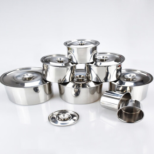 Detif stainless steel flavor cup seasoning jar seasoning jar commercial household stew pot with lid flavor box oil basin with lid round 12cm extra thick seasoning jar (without lid) free spoon 1