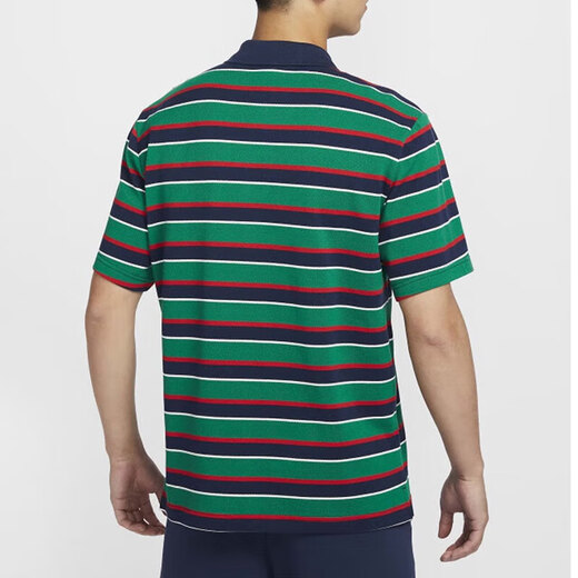 耐克（NIKE）短袖男装2025夏季新款健身训练运动服时尚翻领POLO衫透气休闲T恤 FN3897-410蓝绿条纹 XL
