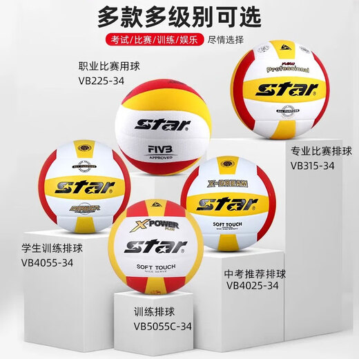 Shida Volleyball High School Entrance Examination Ball Standard Hard Volleyball Beginner Training Volleyball Hands Feeling Soft Test Recommended Indoor Ball No. 5 VB825C-67 [PU Material]