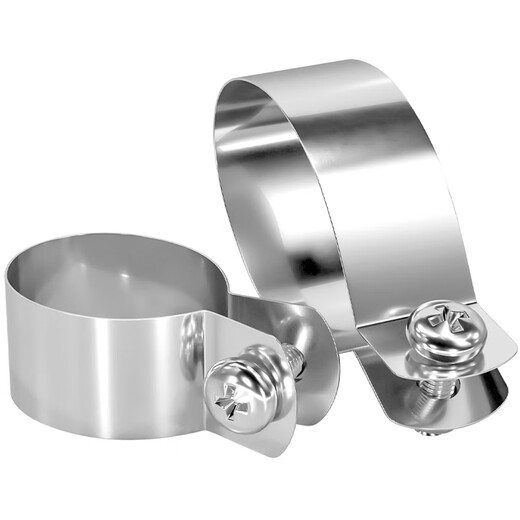 Fengji 304 stainless steel pipe clamp round pipe fixed buckle clamp steel pipe riding clamp hoop connecting line grounding card M25mm 304 material 5 sets