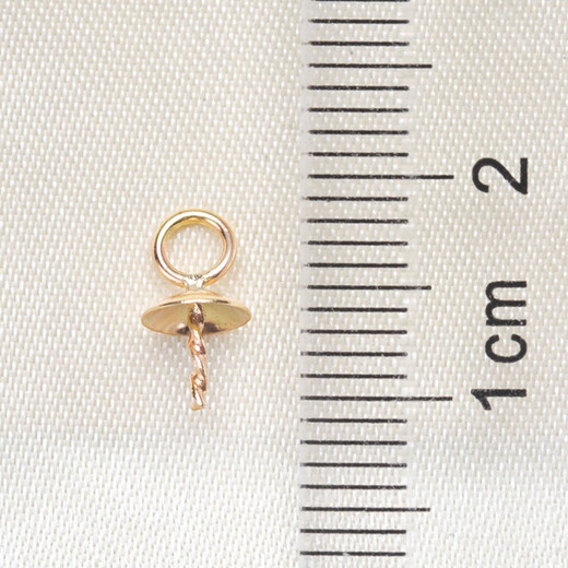 Beiyou DIY accessories G18K gold pendant empty support 4.5mm large cap thick version pearl pendant necklace with 8-12mm 18K gold pendant empty support not including beads and chain