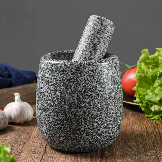 Yaofeng natural household garlic masher stone garlic mortar mash jar grinder natural stone garlic masher grinder polished sesame white large water drop + lid