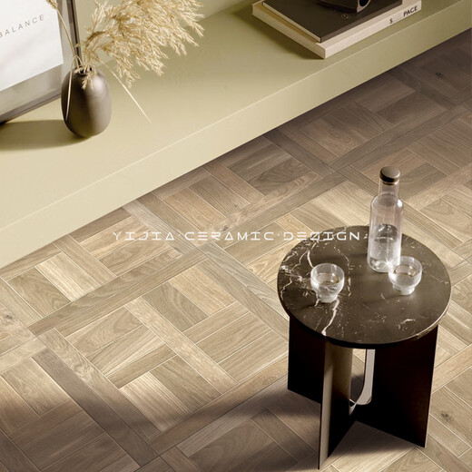 Yang Shengfu retro living room wood grain floor tiles brown bedroom wood grain tiles B&B hotel American imitation wood grain tiles 600x600 691 styles per piece unit price