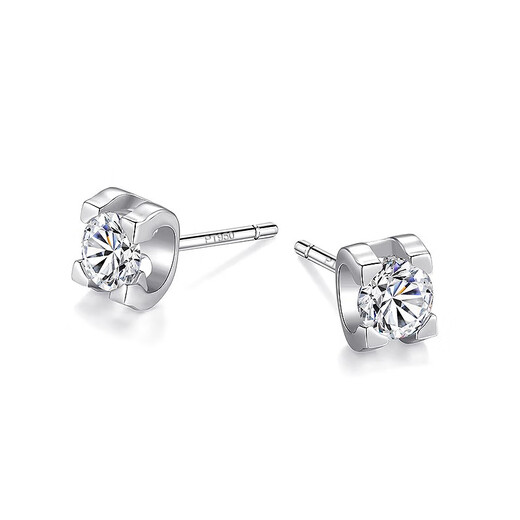 Enjiu platinum PT950 earrings for women, moissanite diamond new fashion earrings, high-end platinum single earrings for trendy men, a pair of platinum earrings (about 1.08g)