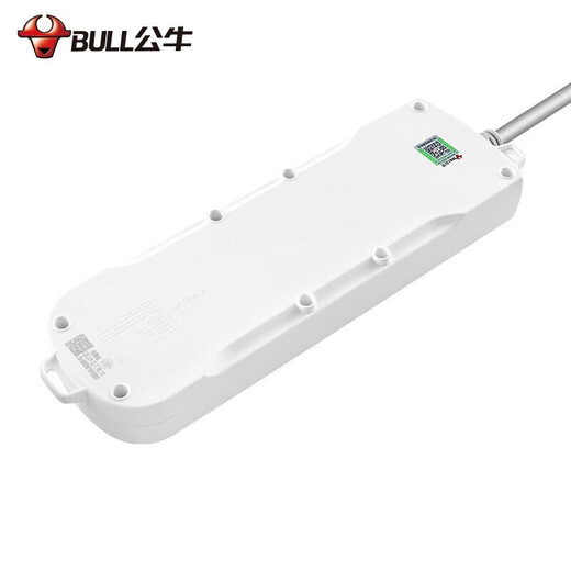Bull (BULL) eight-position two-three plug multi-hole GN-610 1.8 meters new national standard row socket wiring drag strip master control switch plug patch panel wire tray socket surface-mounted expansion multi-hole socket
