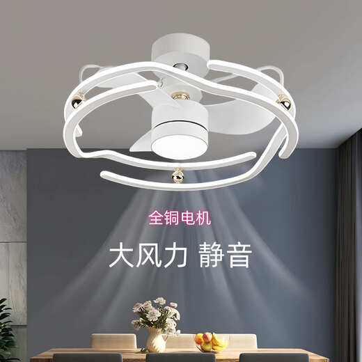 欧普照明2025年新款隐形吊扇灯大风力家用餐厅饭厅卧室电风扇一体吊灯静音 隐形款9227/黑60CM变频遥控+直