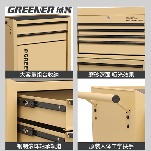 GREENER trolley industrial style coffee oil painting materials mobile household tools file storage cabinet storage rack Raffaelli red simple European storage trolley