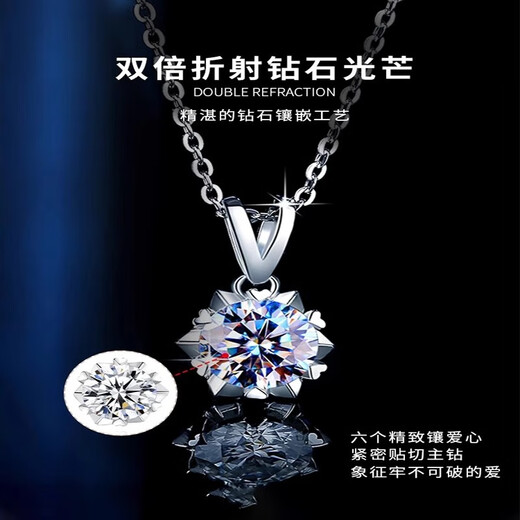 GIEVSZHE PT950 platinum necklace for women 2025 new snowflake clavicle chain Valentine's Day birthday gift for girlfriend Eternal Heart Platinum Necklace + Hexagram Pendant