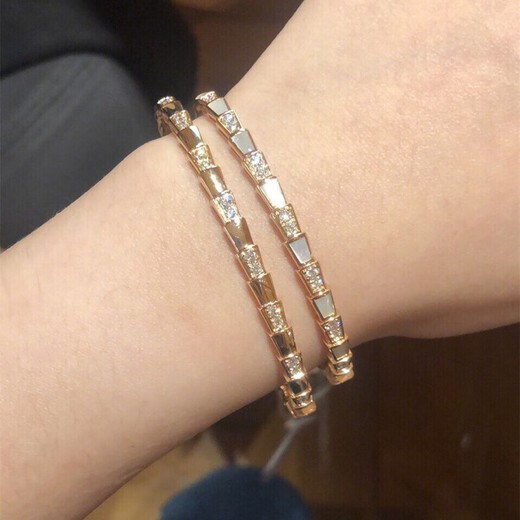 Zhimo (ZHIMO) 18k gold bracelet light luxury white mother-of-pearl snake bone bracelet women niche design fashion sense snake bone bracelet white mother-of-pearl inlaid with diamonds