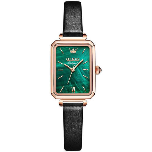 Oliver Lalite Swiss Green Ghost Brand Women's Watch Women's Light Luxury Niche Internet Celebrity Famous Watch Square Dish Small Green Watch 6624 Net-band Watch