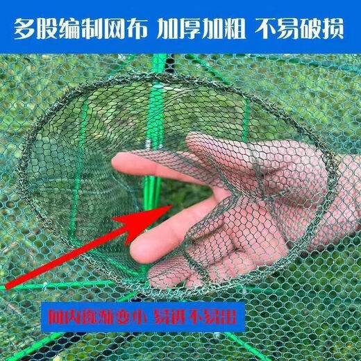 Fishing net, shrimp pot, fishing pot, automatic folding eel cage, shrimp net tool, fishing gear, lobster catching net, multi-port fishing, 8 holes (55-63cm in diameter)