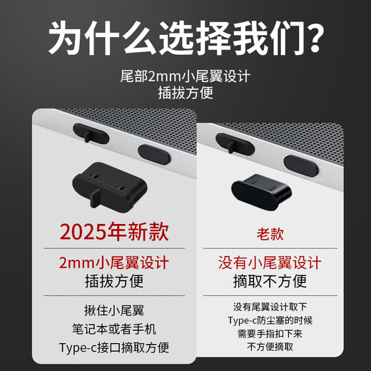 Soli Type-c dustproof plug, suitable for Apple 16/15 Huawei mate70 Xiaomi Redmi K80 headphone plug, Android phone charging port/red 10 pieces/20608