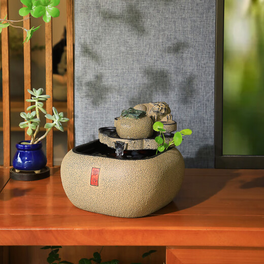 Hanyuntang Chinese-style living room tea room desktop flowing water ornaments circulating water office water system landscape decoration gifts S179-1 Shishi Ruyi desktop flowing water type A