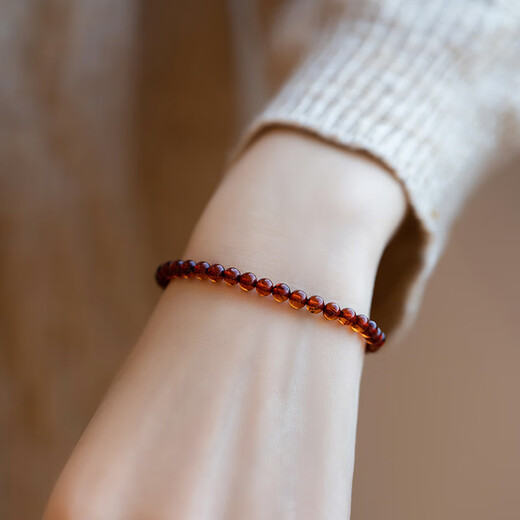 Gold Amber Bracelet for Women Old Beeswax Bracelet New Chinese Style Lucky Beads Hand Decoration Beads Beads Niche Gift for Women Old Beeswax - Suitable for Wrist Circumference 17cm