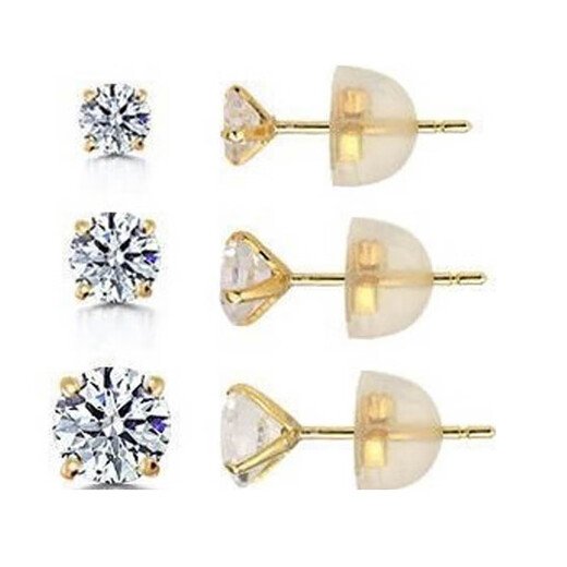 Xuecong Blueberry Korean 10k14k gold earrings star model flash diamond single zircon small ear bone nail k gold earrings earrings 6mm silicone earrings one price