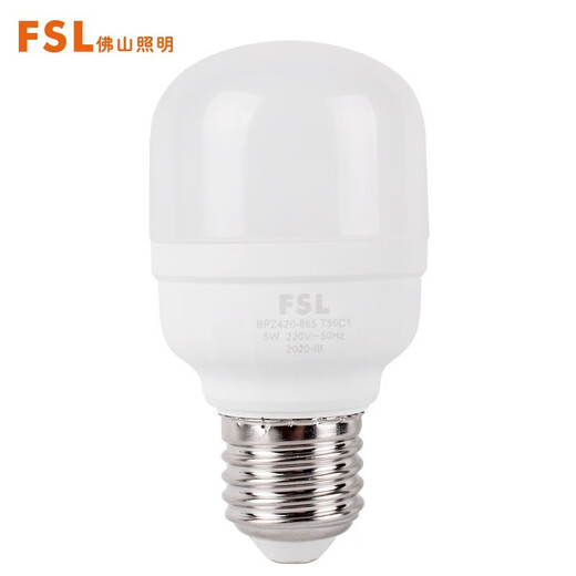 Foshan Lighting (FSL) LED bulb cylindrical bulb E27 large screw energy-saving lamp 5W white light 6500K single package