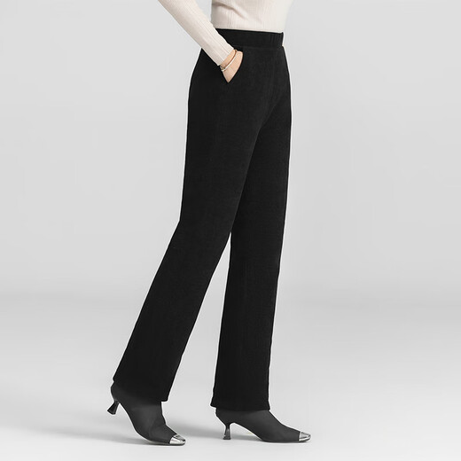 Yaya (YAYA) women's new winter down pants, all-match slim trousers, thickened duck down warm and cold-proof casual sports pants CF black L