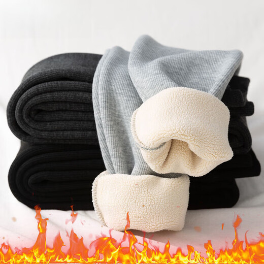 Mi Dou Xiaozhu lamb velvet leggings for women in winter plus velvet thickened thread slim fit high waist elastic outer wear women's trousers black thickened lamb velvet XL size 115-135Jin Jin is equal to about 0.5 kg