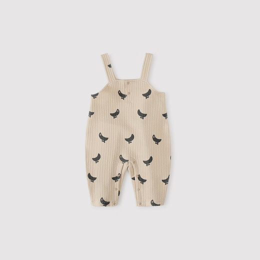 Bali Piggy Baby Overalls Autumn and Winter Silked Thickened Warm Jumpsuit One-piece Clothes Casual Apricot Bottom Banana 90 cm