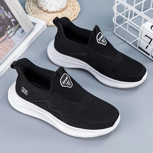 Spring and autumn old Beijing cloth shoes, elderly women's shoes, soft sole non-slip breathable mesh shoes, casual middle-aged and elderly leap month mother's shoes, purple 38