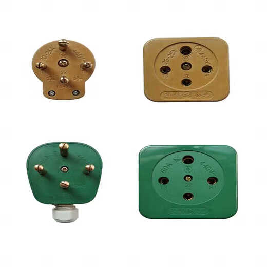 Huafeng dreiphasiger vieradriger Stecker und Buchse, Industrie-Gummi-Fiberglas, wasserdicht und sturzsicher, 16A25A32A60A, 380 V, dreiphasiges vieradriges 25A-Stecker- und Buchsenset aus Fiberglas