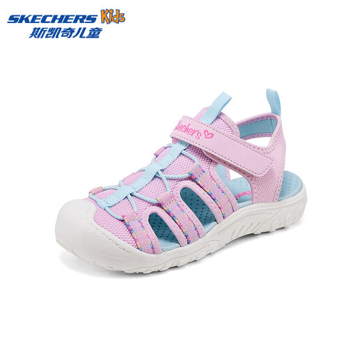 Skechers Skechers children's summer breathable toe-cap sandals girls soft-soled casual outdoor sports river shoes 303353L
