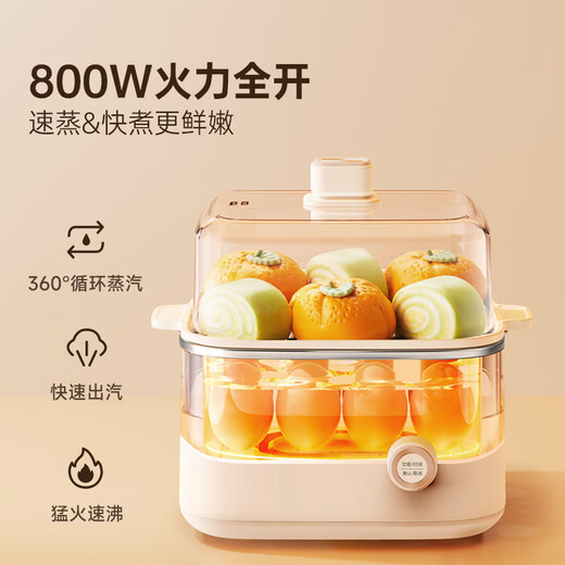 小熊（Bear）电蒸锅 煮蛋器 小型蒸蛋器2-3人用  自动断电 智能预约定时 煮鸡蛋神器早餐一体机D06T1 政府补贴