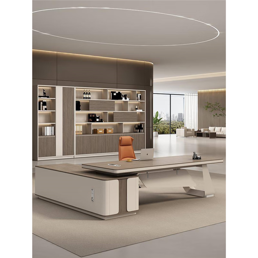 Shusheng boss desk light luxury high-end president simple modern executive desk business luxury manager office home new product table light luxury 2 meters * 0.8 meters + side cabinet