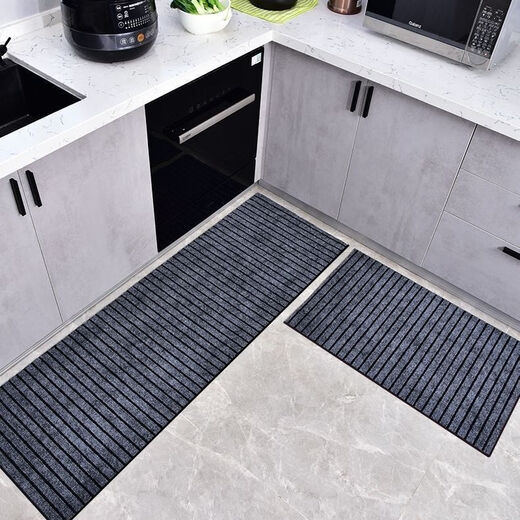 Xuxian kitchen floor mats are water-absorbent, non-slip, oil-resistant, and stain-resistant, household door mats and foot mats. Cuttable mats, carpets, and carpets can be customized. 120*160cm red and black stripes-upgraded and thickened.