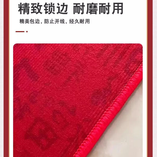 Xinlin Crystal Velvet Vertical Floor Mat Entry Door Mat Red Door Mat Home Dirty-Resistant Anti-Slip Mat Festive Housewarming Carpet Warm Home Vertical Version 120*160cm Large Size More Generous