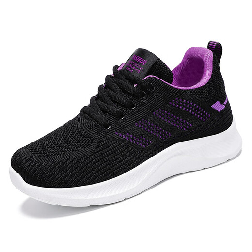 Hongxing Brand Broken-Size Women's Shoes 2025 Sports Sports Casual Soft Sole Summer Sumn Sume Mesh transpirable Shoes de madre sin deslizamiento G-H831 Negro 37