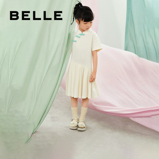 Belle Fashion Colorful Strap Sandals Girls Mall Same Style Bow Sandals T3513B64 Beige Size 28