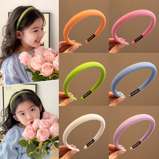 BARY REEF2024 Korean new children's hairband internet celebrity same style green headband hairpin girls high-looking hair bundle headdress light purple
