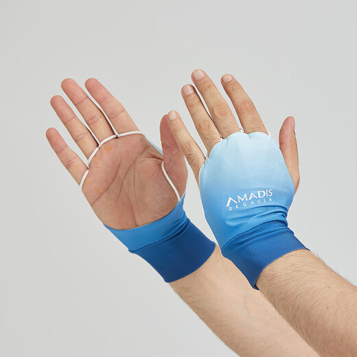 Amadeus Degora Fishing Gloves Summer Thin Men and Women Revealing Five Fingers and Open Palms Breathable Anti-UV Fishing Sunscreen Gloves Ocean Blue L