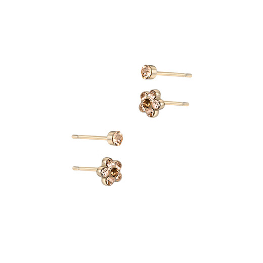 AJIDOU Ajidou earrings for women, light roasted apricot tea series, simple temperament, versatile apricot tea combination earrings, birthday gift for girlfriend