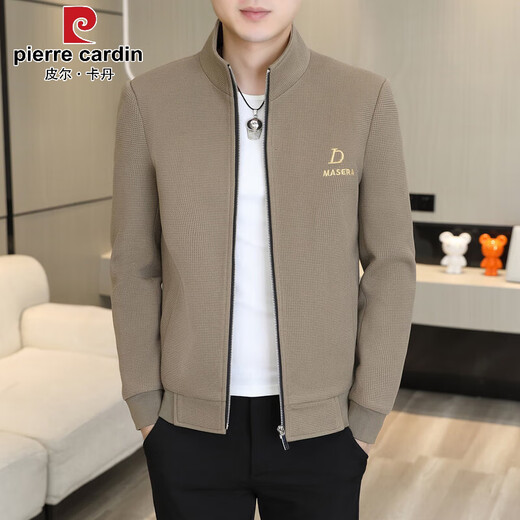 Pierre Cardin Jacket Men's Spring and Automne Trendy Men's Casual Jacket 2025 Nouveau jeunesse de vent de vent Spring High-Deaire Top Gray 695 [Même style dans Counter Mall Counter] 2xl Environ 135-150Jin [Jin est égal à 0,5 kg]