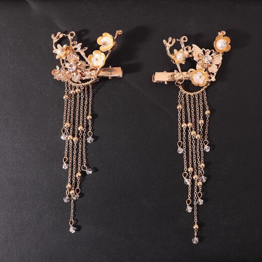 Caizhi Chinese style bridal Xiuhe headdress, simple phoenix crown, elegant Xiuhe suit, red step rocking wedding suit, hair accessory, small face, T100 suit + ear clip