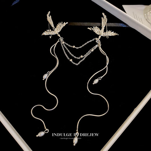 QUAMER Gold Store New Chinese Style Phoenix Pearl Tassel Brooch High-End Exquisite Fashion 2024 New Gold