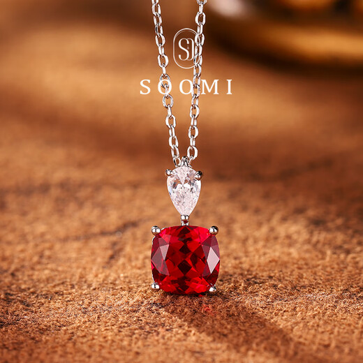 Yingxin 3 carat pigeon blood ruby pendant classic fashion niche necklace for women pigeon blood ruby does not include certificate