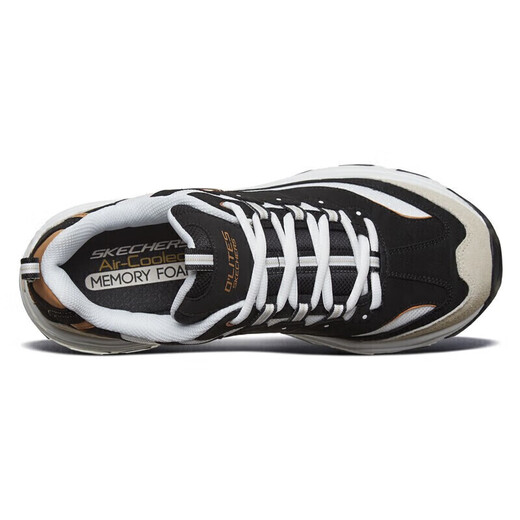 Skechers Black and White Gold | Men's Shoes Autumn Classic Panda Shoes Increased Breathability Fashion Campus Retro Dad Shoes 666114