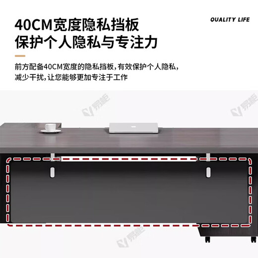 Lelike desk simple modern manager desk office desk and chair combination light luxury design lacquered boss desk president desk 160CM*80CM single table + side cabinet