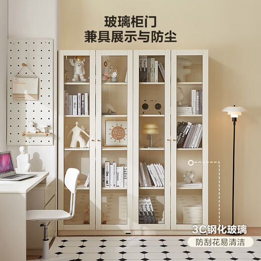 Quanyou Home Living Room Glass Display Decoration Cabinet Simple Dustproof Narrow Bookcase Bookcase Storage Wall Cabinet Standing Cabinet