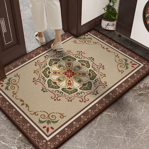 Shansui Chinese-style entrance door floor mat red door mat door carpet door mat stain-resistant anti-slip can be cut festive home Chinese pattern-Xiang 50X80cm