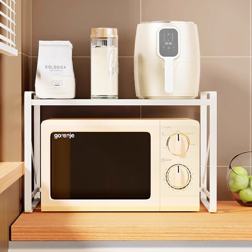 Fan Lilin microwave oven rack kitchen countertop storage rack rice cooker oven rack household multi-functional condiment rack white medium size