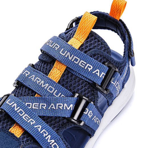 Under Armor Children's Men's and Women's Sandals Summer Baotou Beach Shoes Breathable Non-Slip Soft Sole Sports River Shoes 2421506 Navy Blue 34