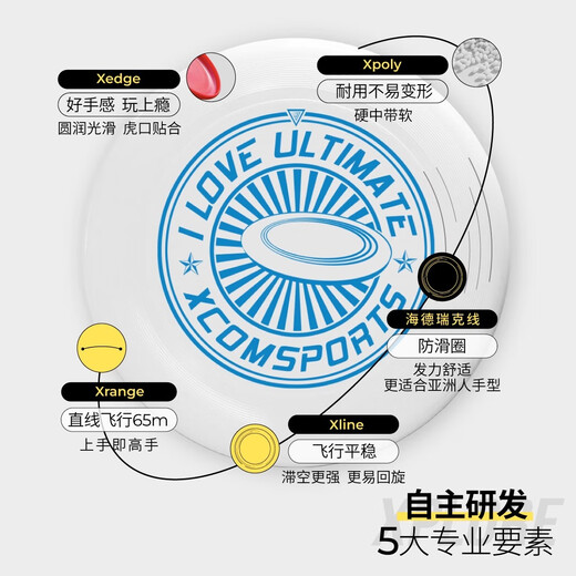 X-COMXCOM Ike Frisbee Love Frisbee Adult Outdoor Sports 175g Professional Extreme Adult Slalom Competition Competition Set Red