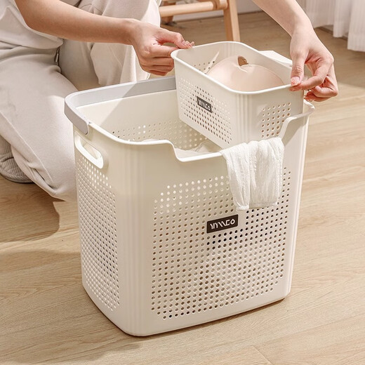 Mud quality dirty clothes basket dirty clothes storage basket household dirty clothes basket laundry basket bathroom bathroom clothes artifact laundry basket large + medium + underwear basket gentleman gray